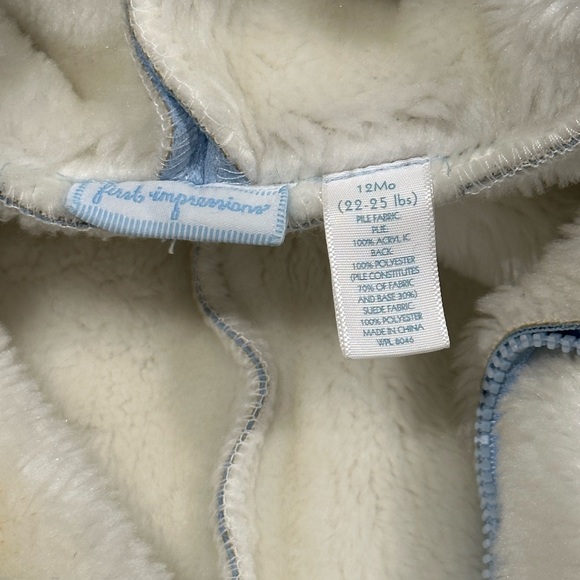First Impressions Baby Snow Suit- Baby Blue, 12 months - Picture 3 of 3
